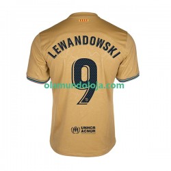 Camisola FC Barcelona Lewandowski 9 Homem Equipamento Segundo 2022-2023 Manga Curta